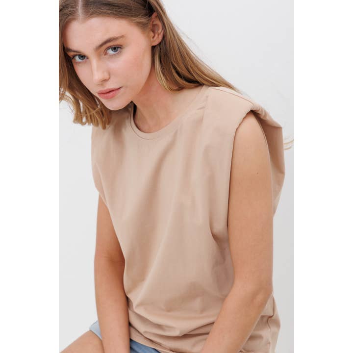 KNIT CREW NECK SHOULDER PAD MUSCLE TEE and other Purchase wholesale shoulder pads. Free returns & net 60 terms on Faire trending on Faire.