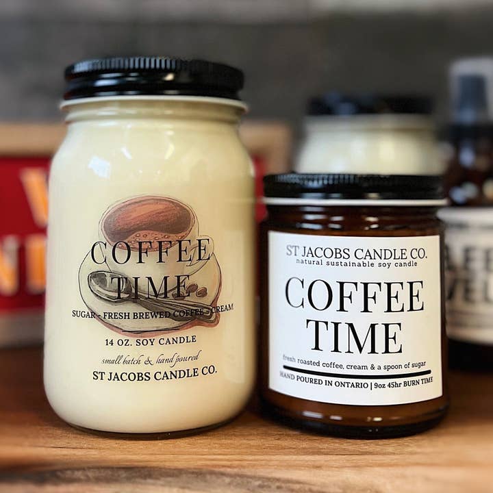 "COFFEE TIME" Natural Soy Candle for wholesale by St Jacobs Candle Co.