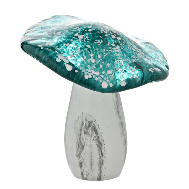 Objets d'art Statuina in vetro - Toadstool Teal per la vendita all'ingrosso da parte di WIDDOP and Co.