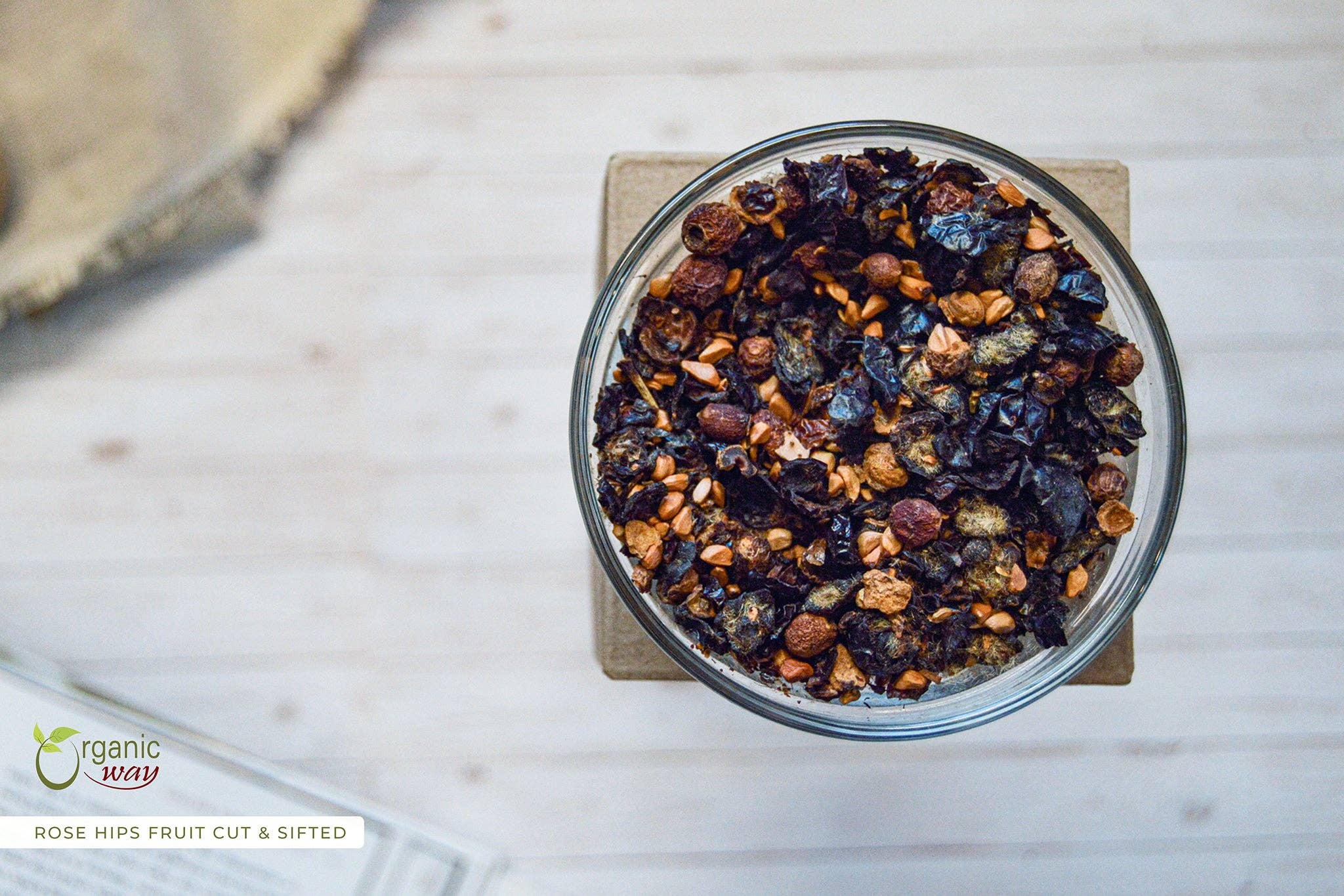 Organic Way LLC – Fruta seca/desidratada por atacado – Frutos de Roseira Brava Sem Sementes Cortados e Peneirados (Rosa canina) - Colheita Selvagem Europeia | Certificado Kosher | Vegan, Não OGM e Sem Glúten | Certificado USDA | Origem - Albânia1