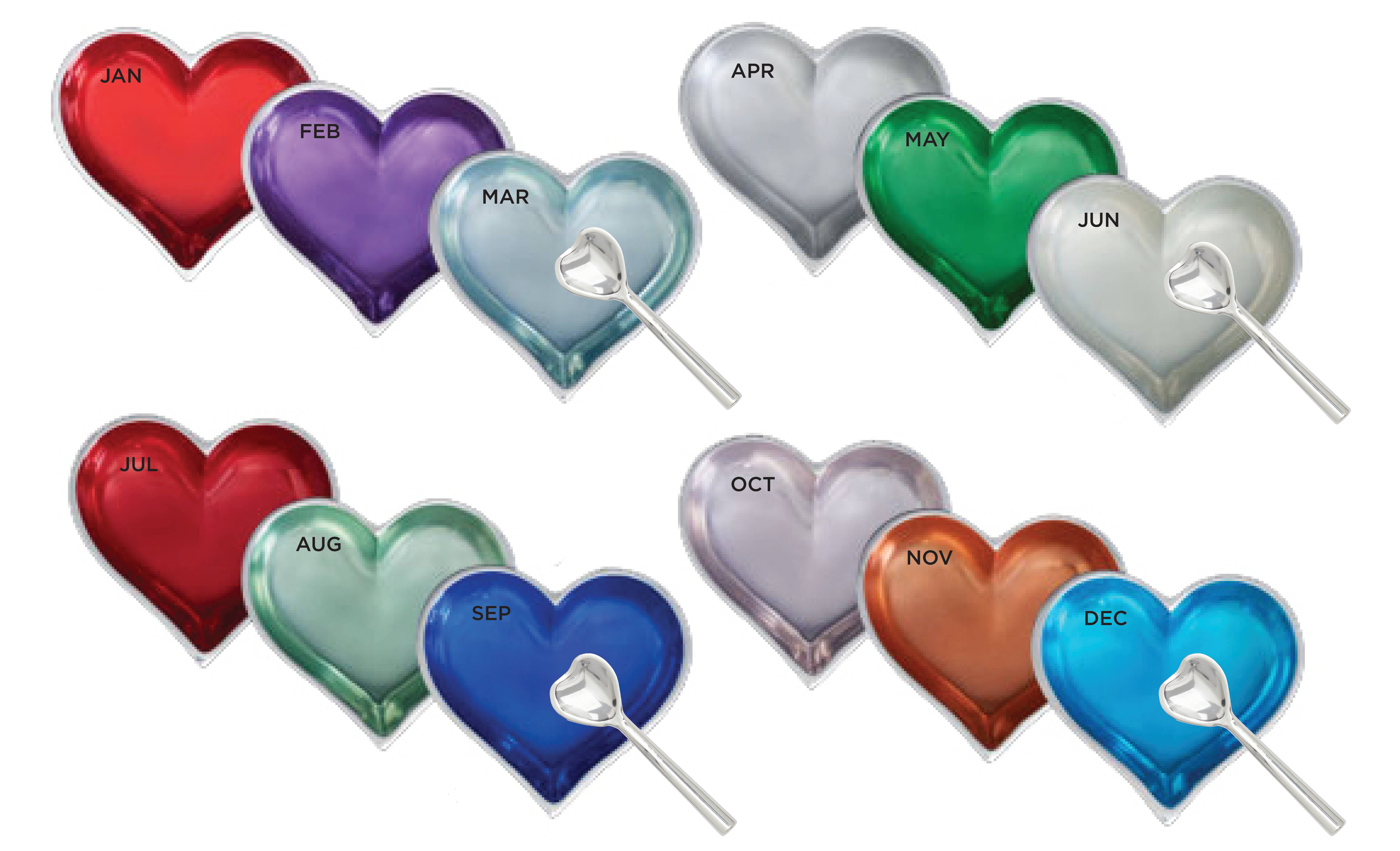 Inspired Generations - Wholesale Decorative Tabletop Object - February Amethyst Purple Birthstone Heart with Heart Spoon9