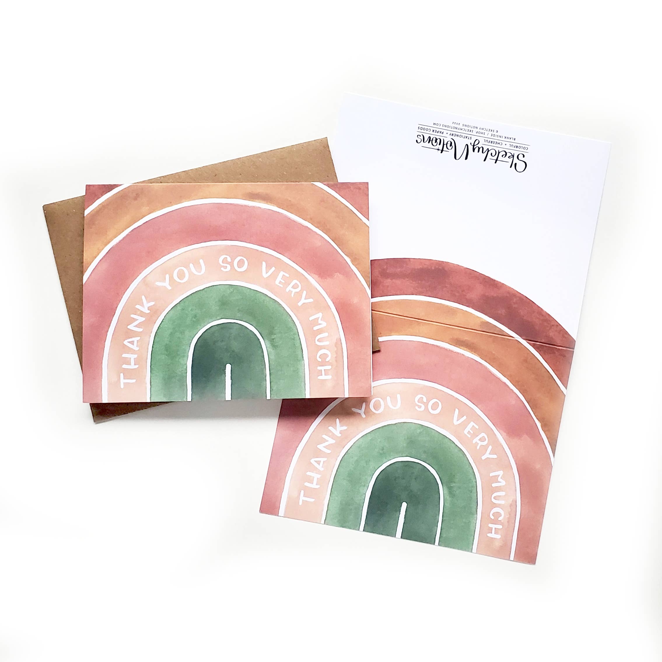 Sketchy Notions - Wholesale Thank You Card - Thank You So Very Much Rainbow Card1