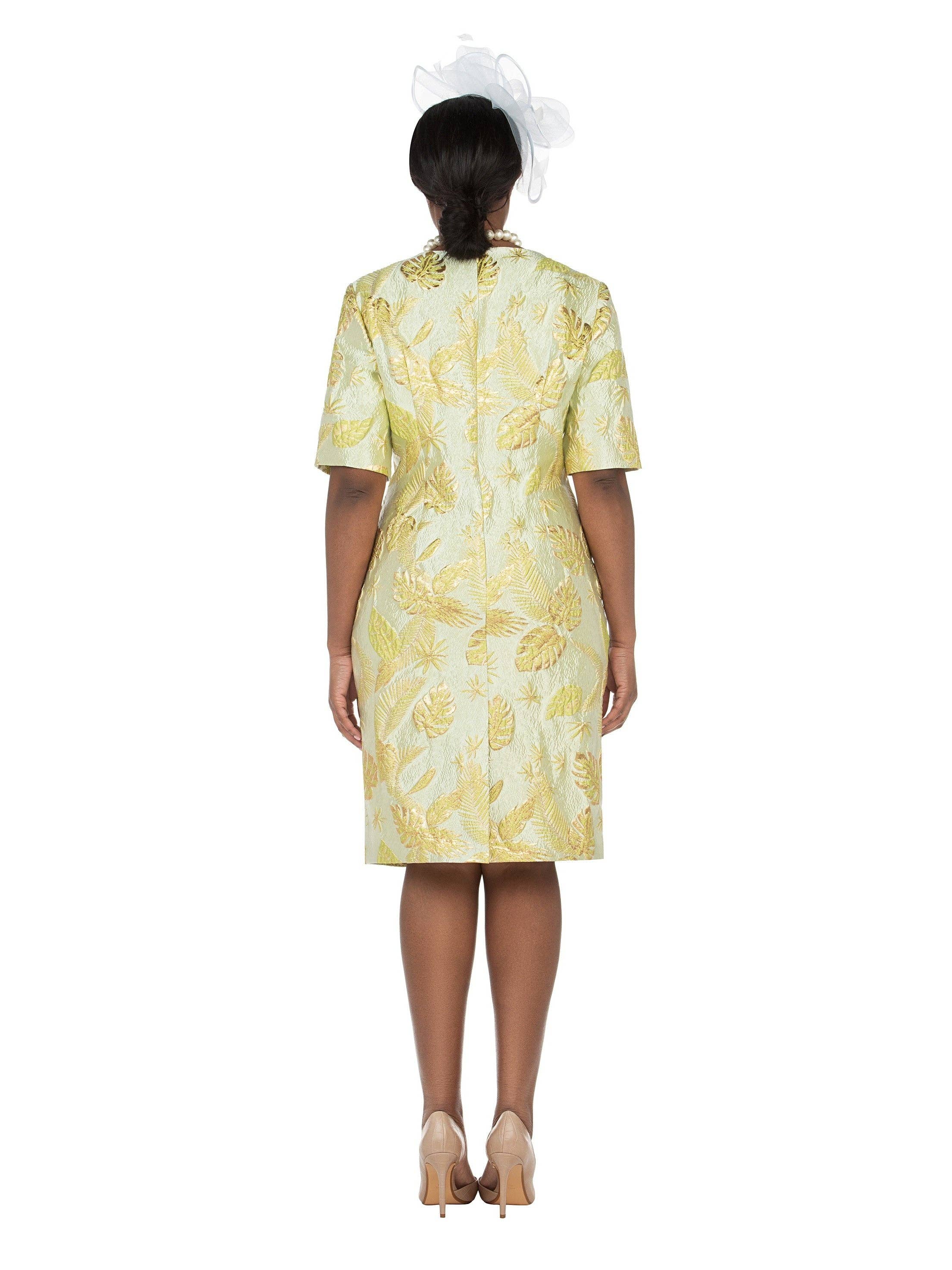 Giovanna - Vente Robe – femme - Robe fourreau en brocart à manches courtes - Grande taille4