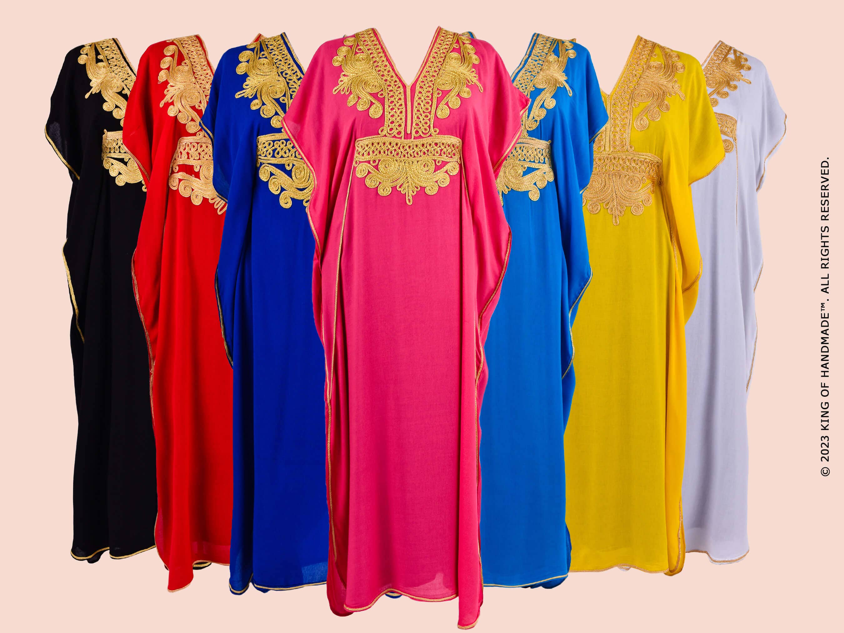 King Of Handmade - Venta al por mayor Caftán - Mujer - Vestido Kaftán Marroquí Bohemio, Túnica para Playa8