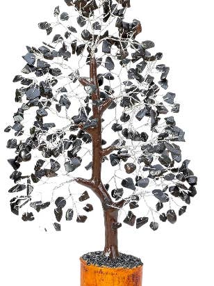 Black Tourmaline Gemstone Tree (300 chips, Silver wire) for wholesale by AmazeU