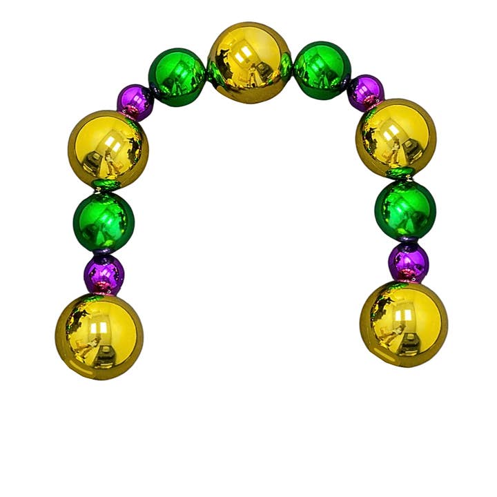 6' 100/150/200mm Purple Green and Gold Metallic Beaded Garland (Each) for wholesale by Plush Appeal LLC