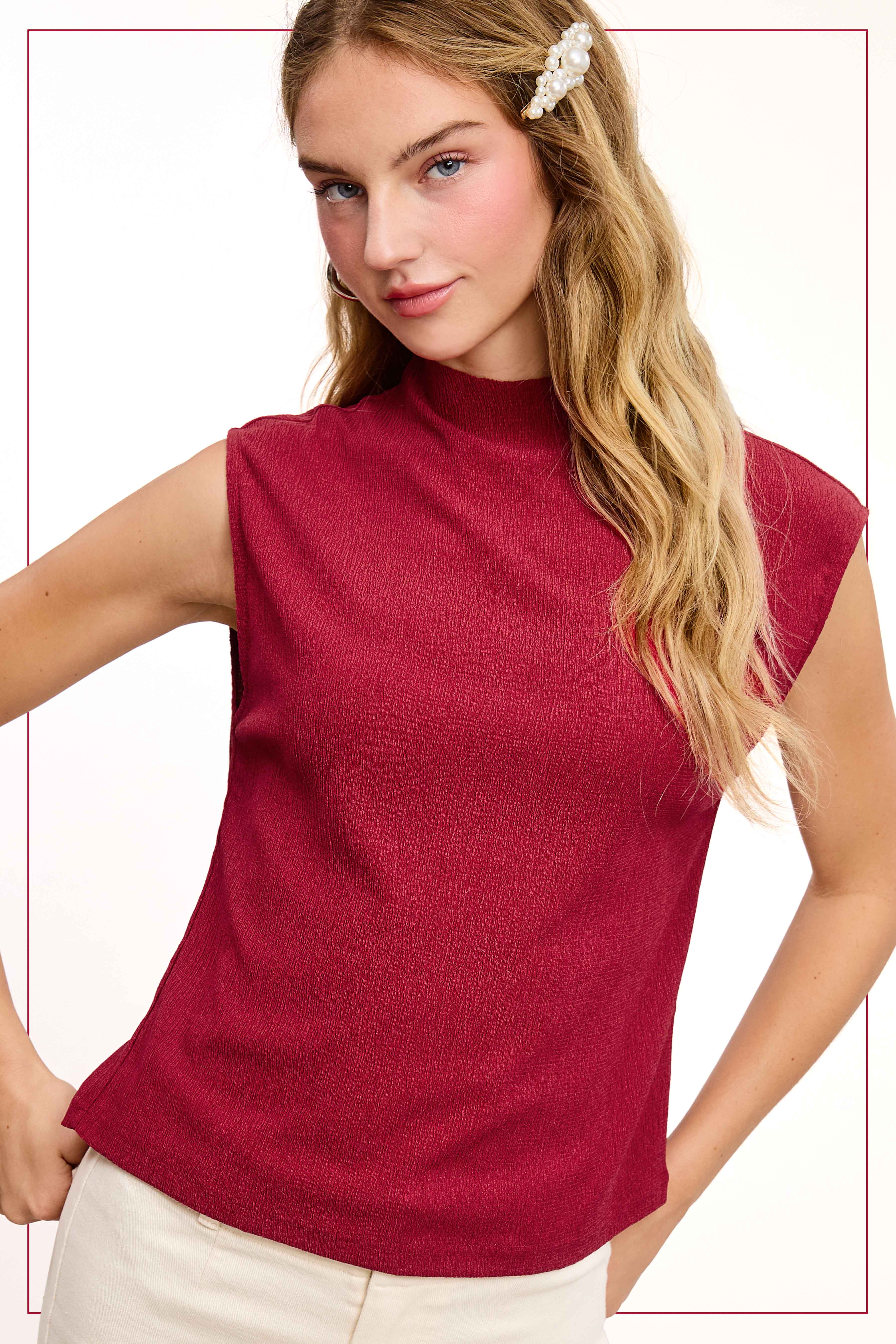 La Miel – Engroshandel Tanktop – Kvinder – HCT7705-elastisk krøllet stof ærmeløs top23