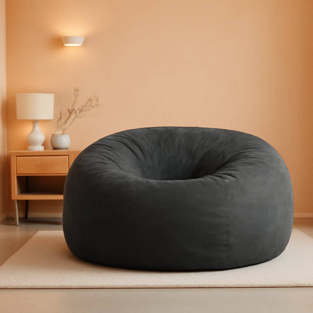 Charcoal 5ft Memory Foam Bean Bag Chair for Living Room for wholesale on Faire0