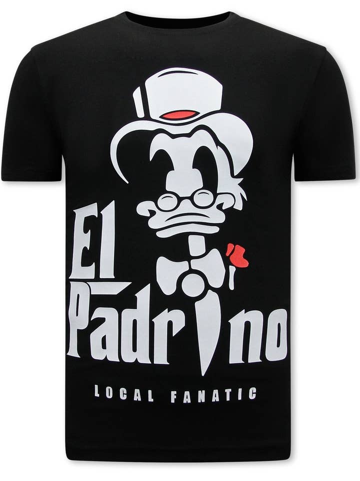T-shirt herr - El Padrino, svart för wholesale av Local Fanatic