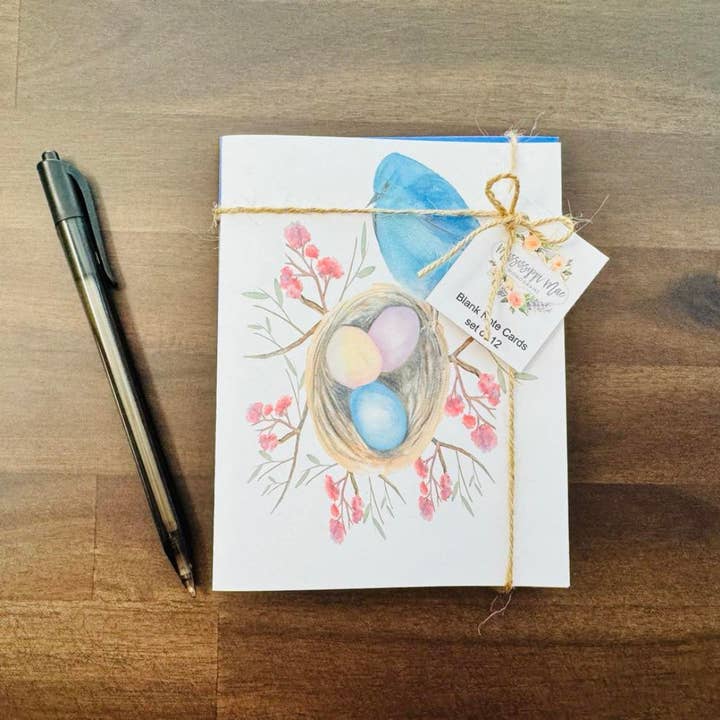 Mississippi Mae Monograms - Wholesale Stationery/Notecard Set - Bird Nest Note Cards1