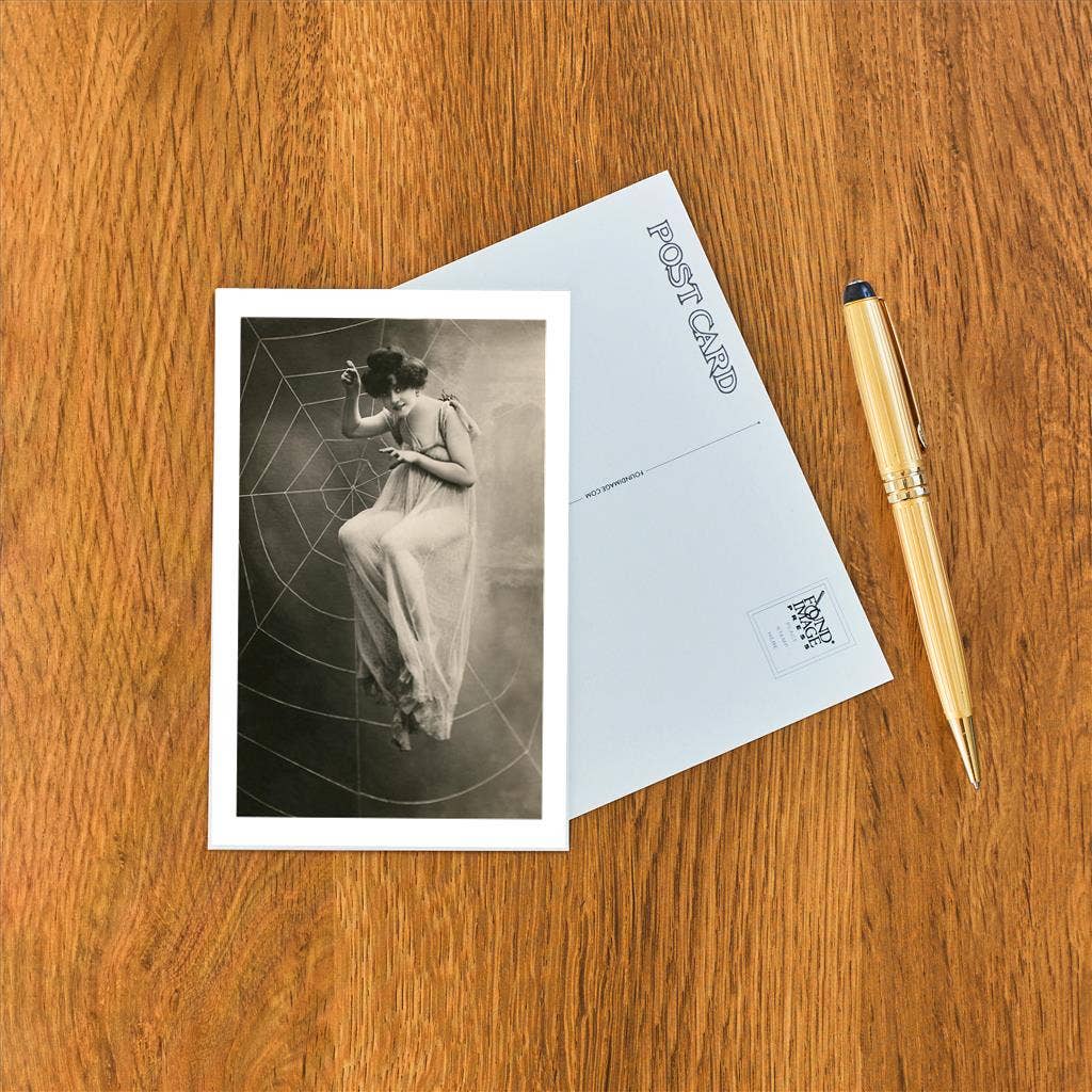 Found Image Press - Wholesale Postcard - Postcard FE-53 Diabolical Woman in Spider Web1