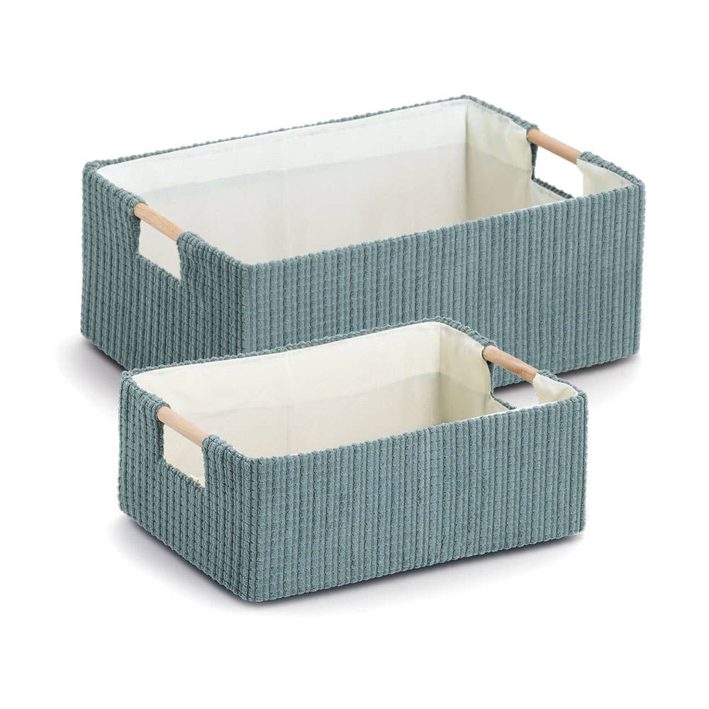 sage Storage basket, cotton/polyester/wood for wholesale on Faire4