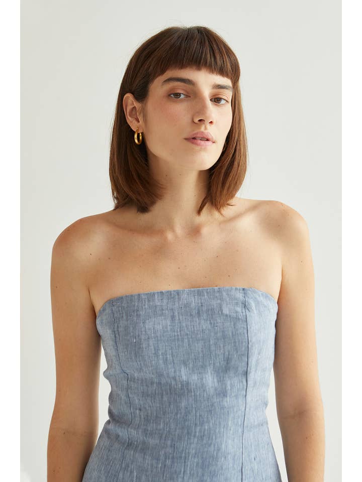 Crescent - Wholesale Dress - Women's - CD9204 - Sofia Linen Midi Dress