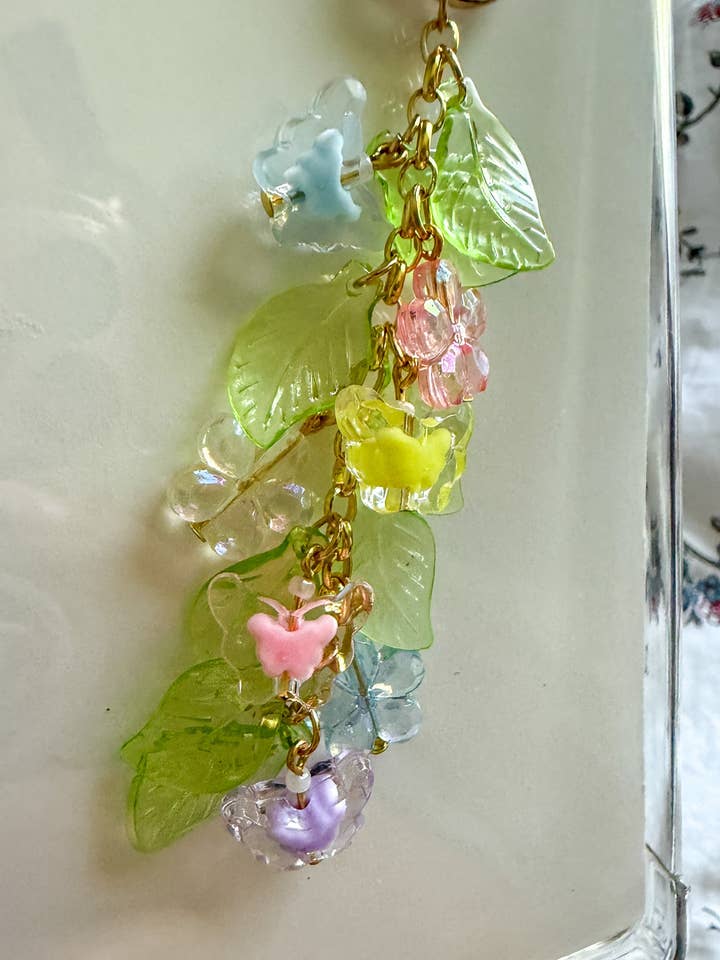 Butterfly/Floral Themed Kindle Chain for wholesale by Violet Moon Studio