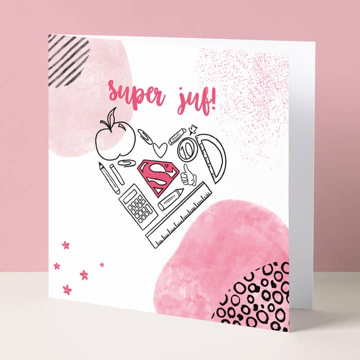 Greeting card | Super teacher! for wholesale by Studio Poppybird