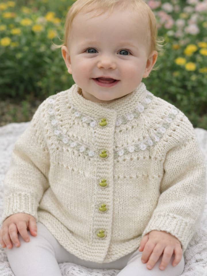 Hand-knit 100% Cotton Baby Cardigan – 12 Months for wholesale by Earth Angel Apparel