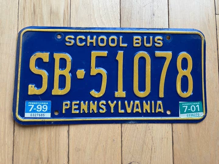 1999 Pennsylvania School Bus License Plate for wholesale by RusticPlates