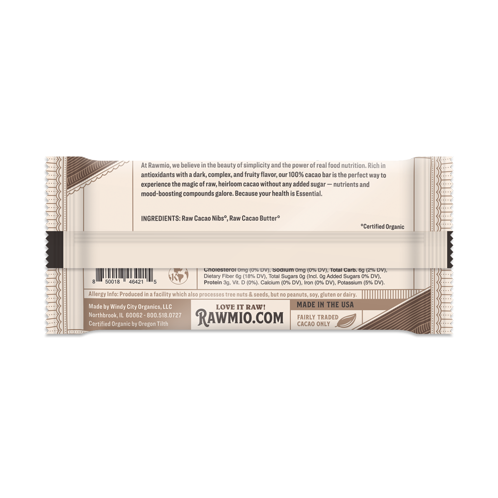Windy City Organics - Wholesale Chocolate Bar - Essential Dark Chocolate Bar - 100% Cacao2