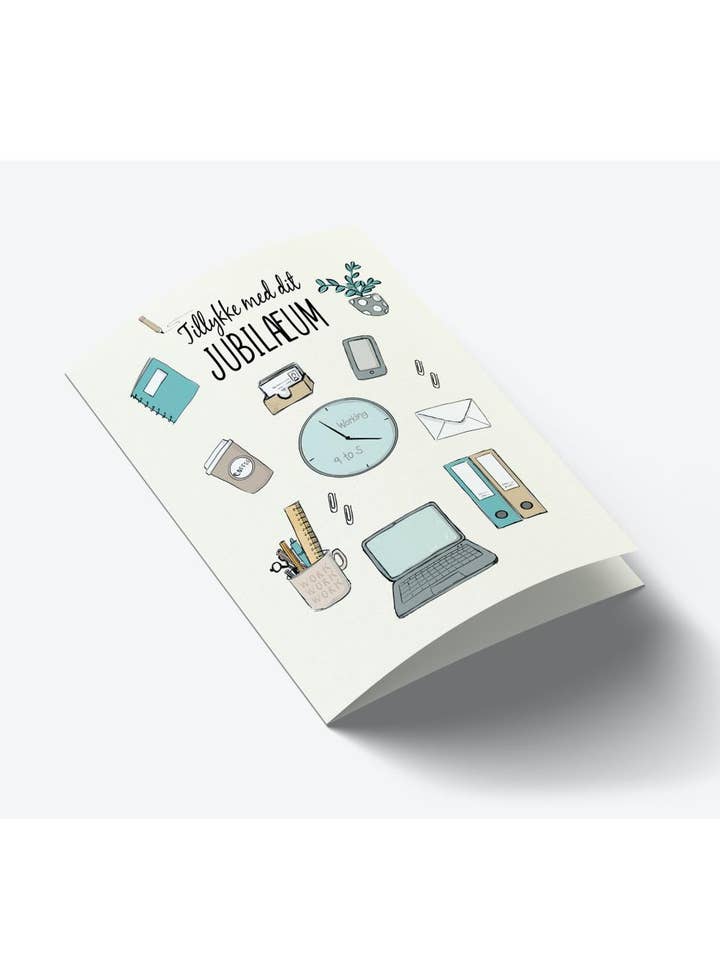 Congratulations on the anniversary A7 card for wholesale by Mouse and Pen Illustration ApS