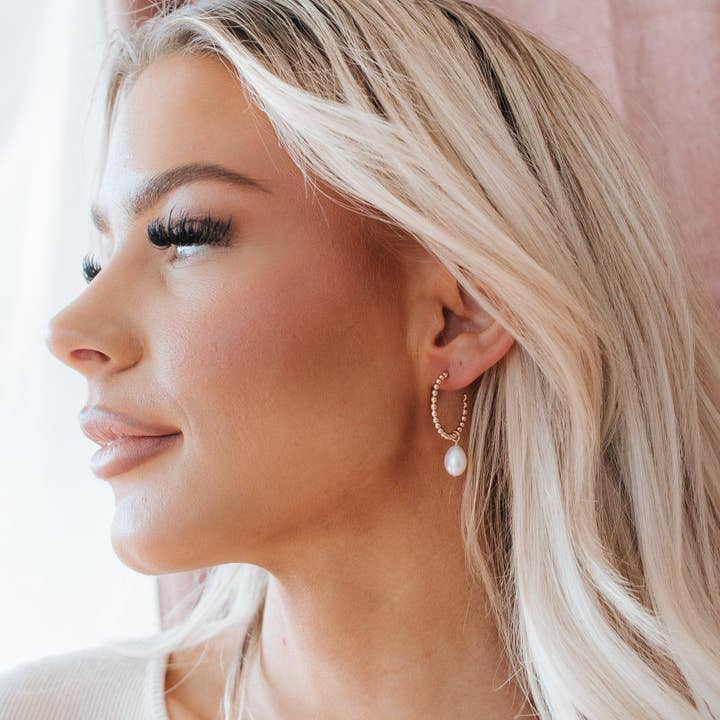 NOLIA Jewelry - Wholesale Hoop Earrings - Avila Pearl Hoop Earrings2