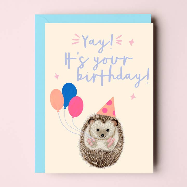 Juhu, es ist dein Geburtstag Igel Karte für den Großhandel von Sarah Frances