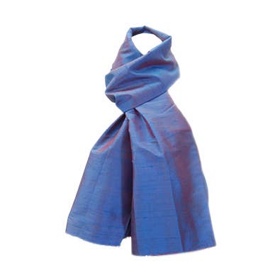 Silke Tørklæde, To Tone Farver, Blå m/Rød SLK101/BLU for engroshandel hos World Treasure Trading