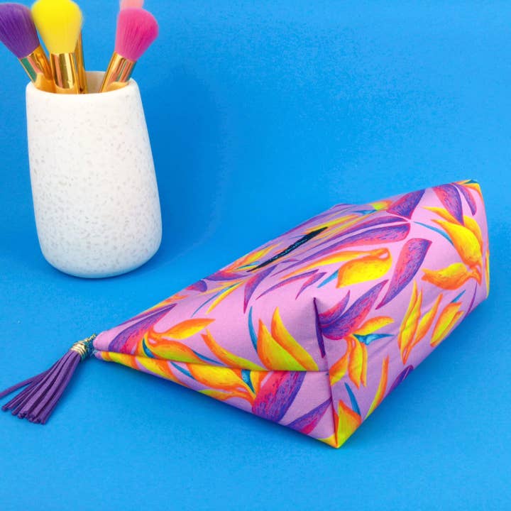 Kashzale Handmade Cosmetic Bags - Wholesale Makeup/Cosmetic Bag - Paradise Birds Medium Cosmetic Bag. Kasey Rainbow Design.3