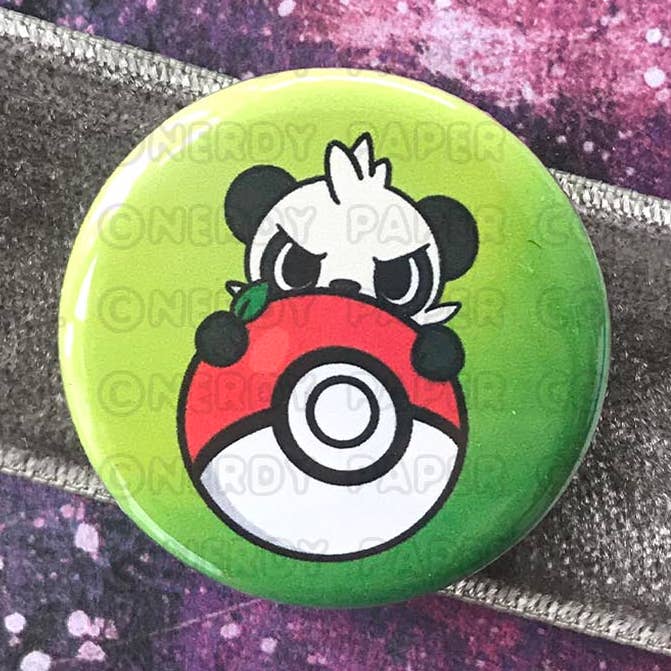 NERDY PAPER CO. - Wholesale Lapel Pin/Button - PAN-CHAM PIN BADGE | Hand Drawn Art | Handmade Pin Badge0