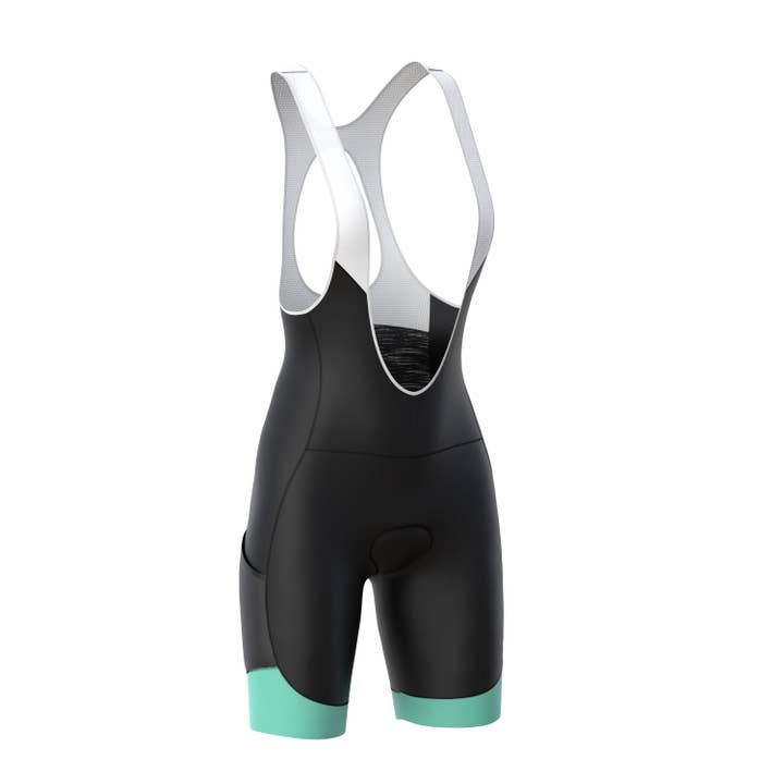 Women's Bib Shorts - Green Core for wholesale by Urban Cycling Apparel