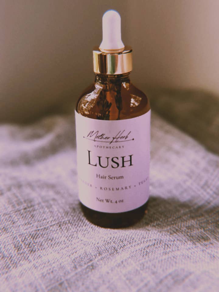 LUSH Organic Hair Serum for wholesale by Mother Herb Apothecary