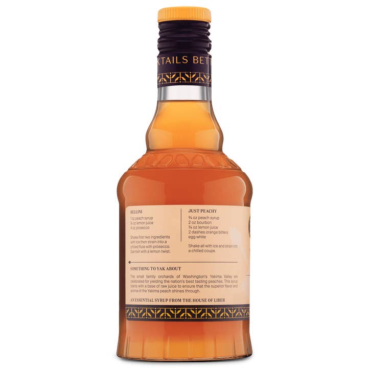 Liber & Co. – wholesale Cocktail mix/syrup – Yakima Valley Peach Syrup