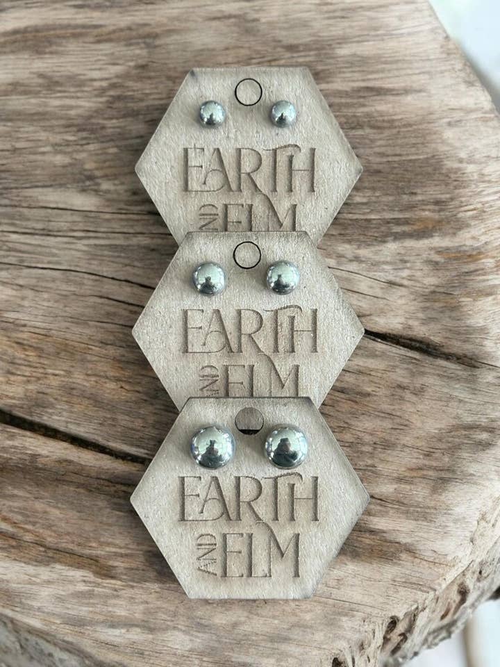 Pyrite Round Gemstone Studs for wholesale by Earth & Elm