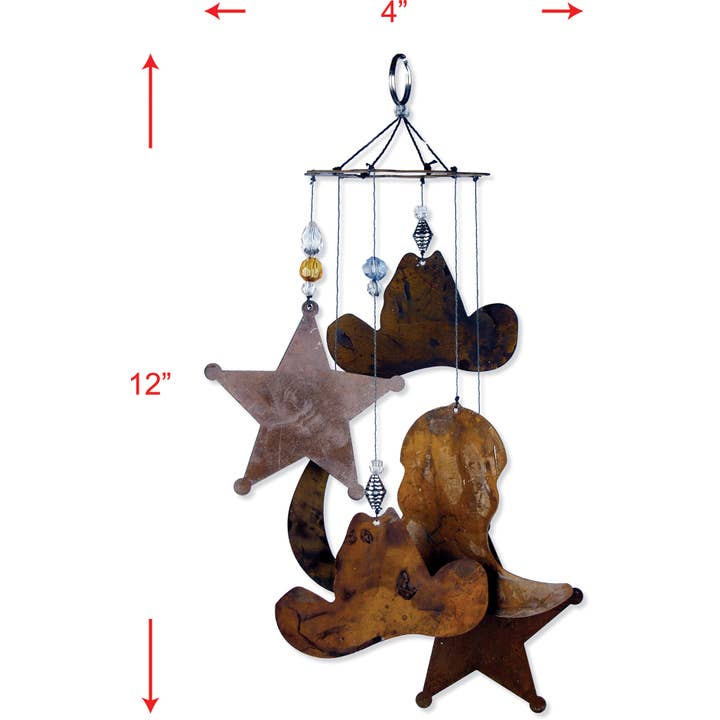 30 cm Cowboy Western Windspiel für Garten – 80031 für den Großhandel von Sunset Vista Designs
