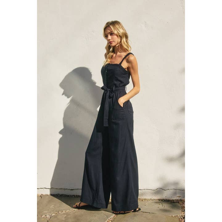 Dress Forum - Wholesale Jumpsuit - Women's - Heaven Sent Straight Neck Wide Leg Jumpsuit