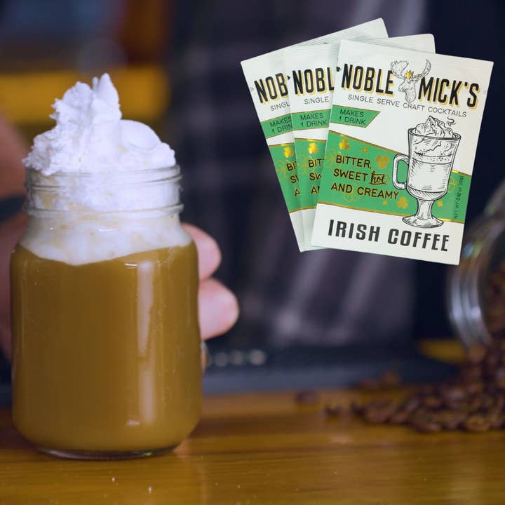 NOBLE MICK'S - Single Serve Craft Cocktails - Wholesale Cocktail Mix/Syrup - Irish Coffee Single Serve Craft Cocktail