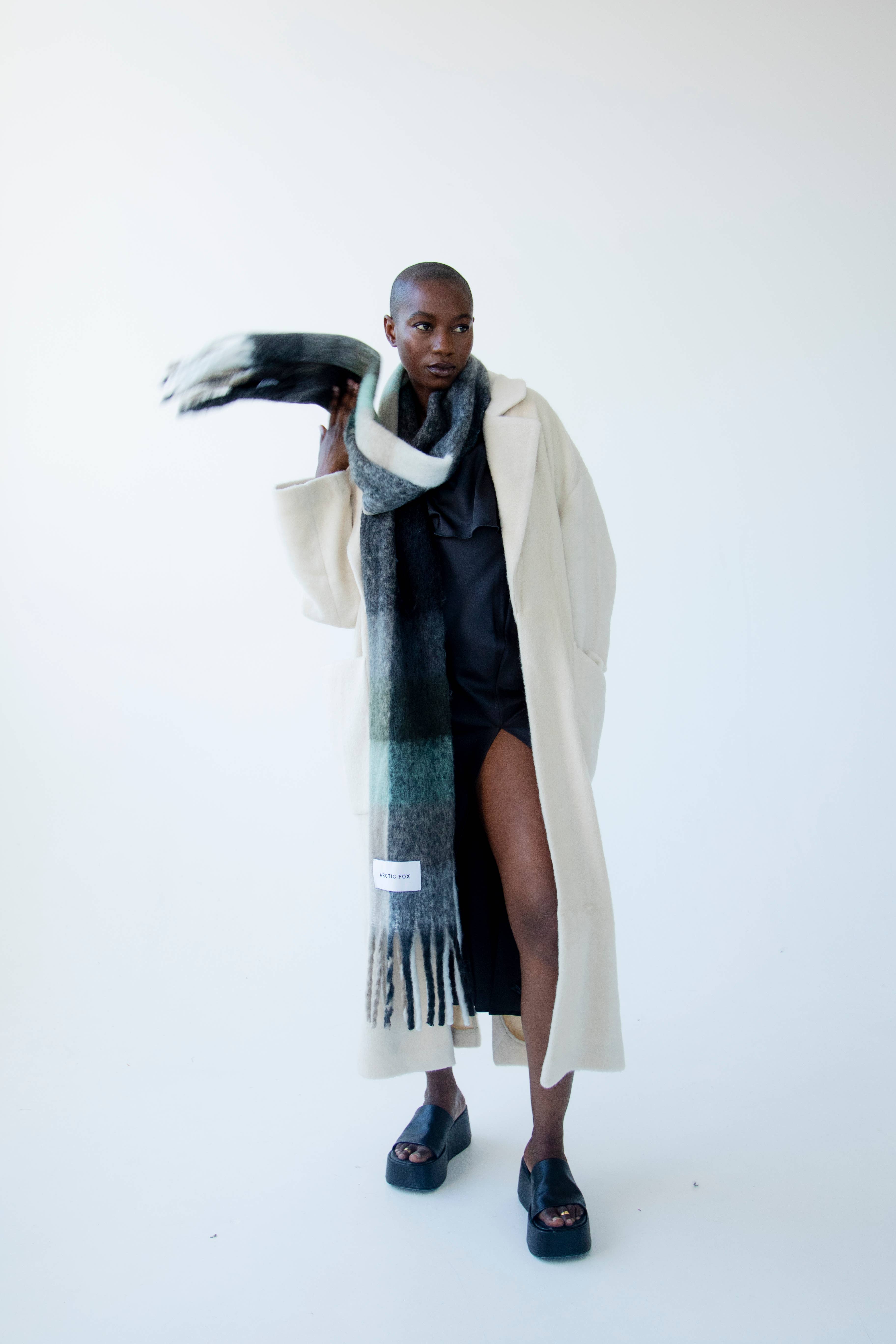 Arctic Fox & Co. - North America - Wholesale Scarf - Women's - The Reykjavik Scarf - 100% Recycled - Black Check7