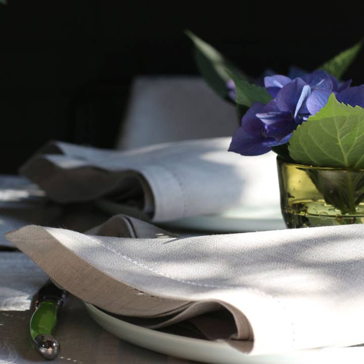 Atlas 100% Linen Jacquard Napkin, Vapor Blue — 50 x 50 cm for wholesale by Ju-Lein