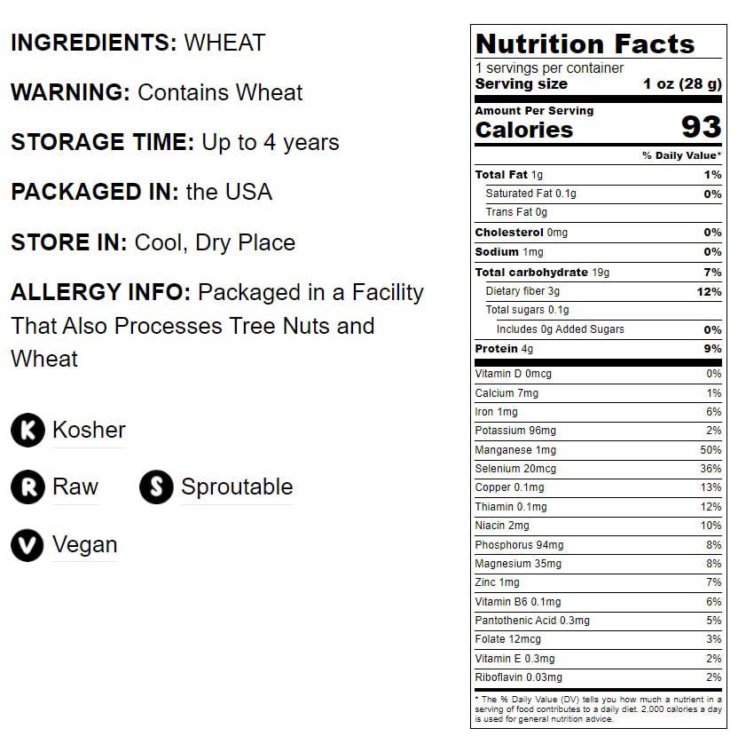 Food To Live - Wholesale Plant Seeds - Wheat Berries — Sprouting for Wheatgrass, Kosher, Raw, Vegan2