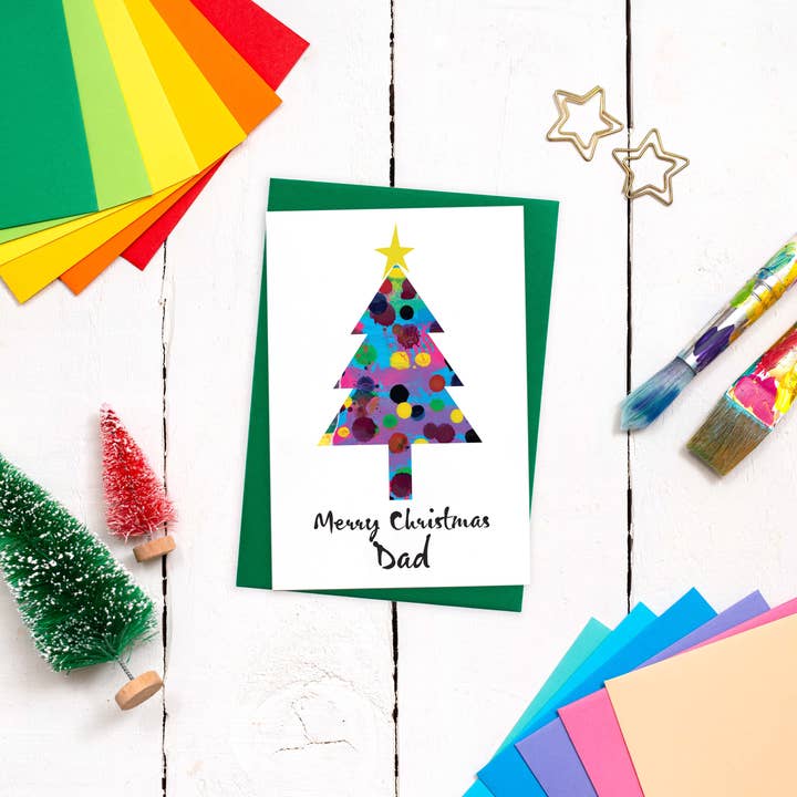 size3art - Wholesale Christmas card - Unique Dad Christmas Card with Coloured Envelope2