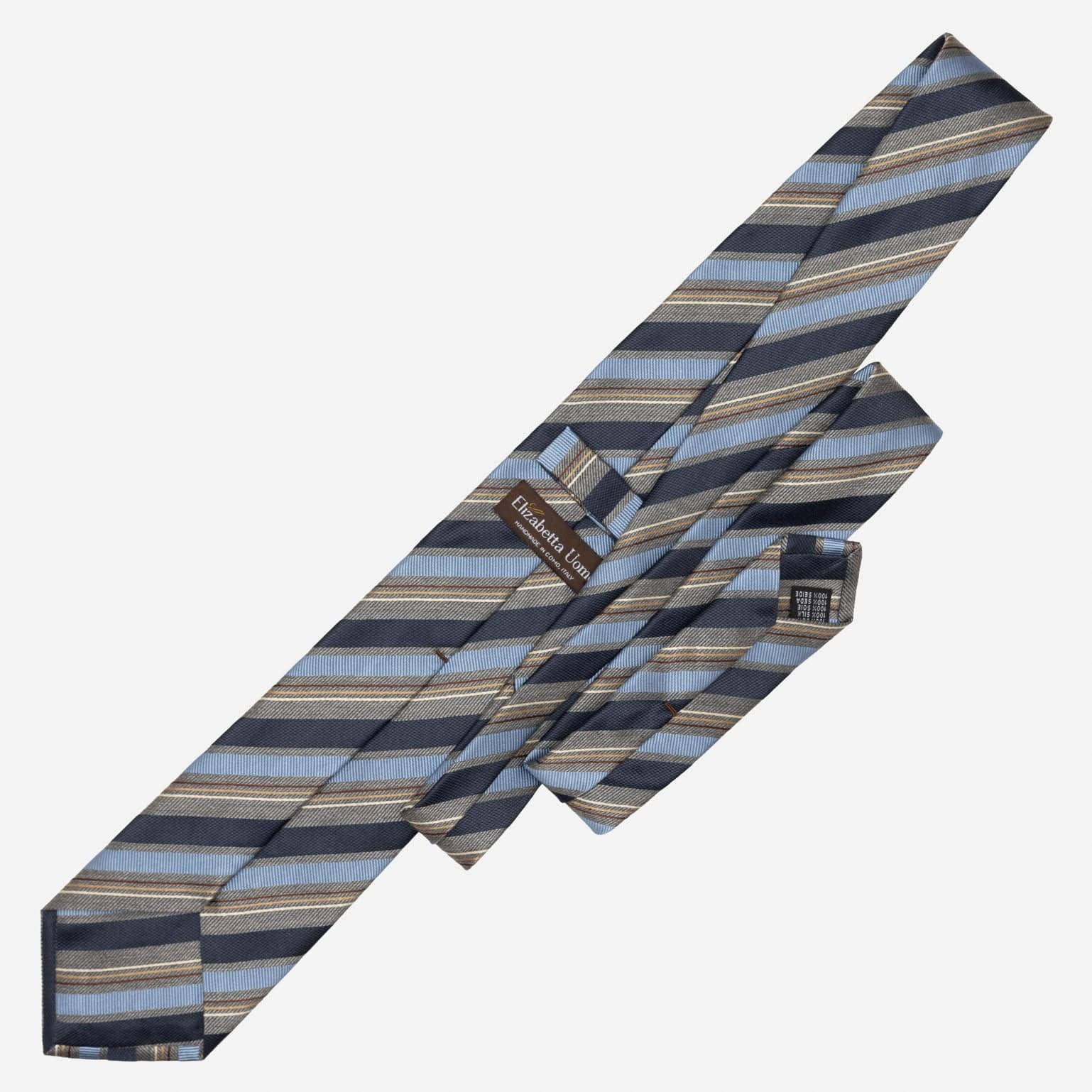 Elizabetta Made in Italy USA – wholesale Necktie – Men’s – Espada - Silk Jacquard Tie - Blue and Grey2