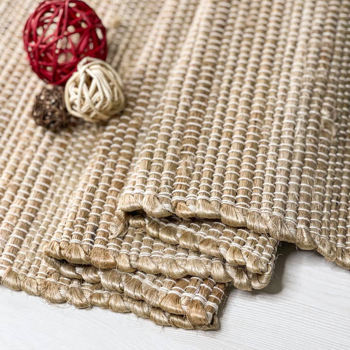 NATURAL JUTE TABLE RUNNER, COASTAL TABLE LINEN, 13''x36''. for wholesale on Faire
