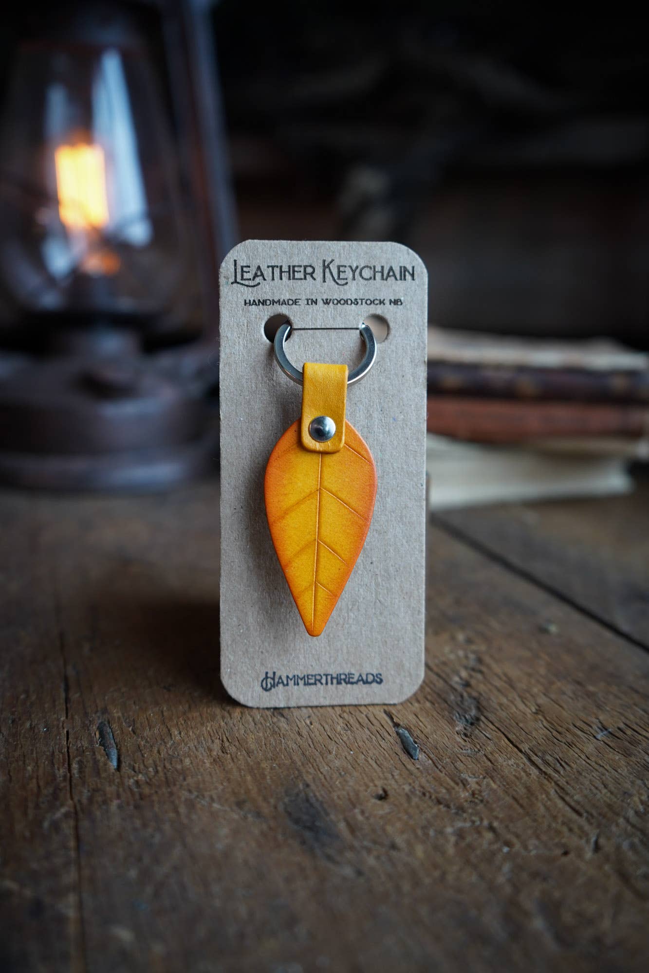Hammerthreads - Vente Porte-clés – unisexe - Porte-clés en cuir en forme de feuille2