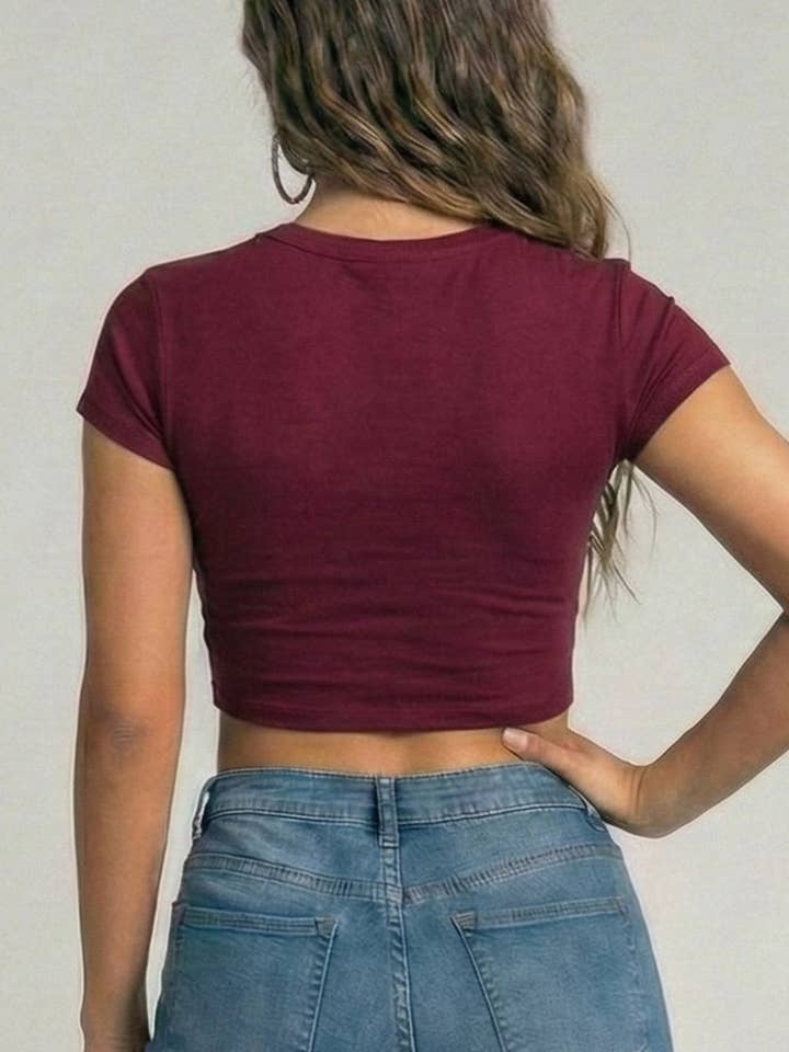 CAPELLA APPAREL - Wholesale Knit Top - Women's - Short Sleeve Roundneck Crop Top8