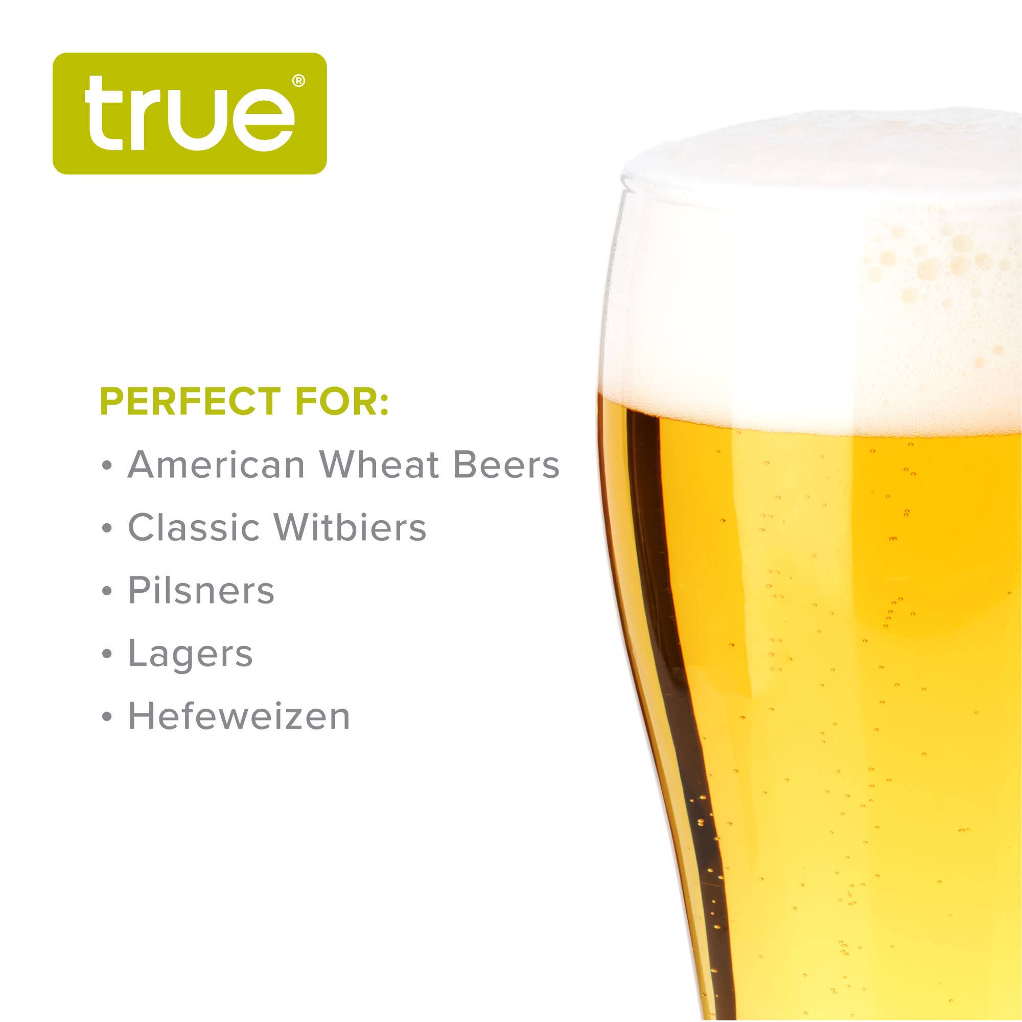 TRUE - Wholesale Beer Glass/Mug - Heavy Base Glass Wheat Beer Glasses Set of 46