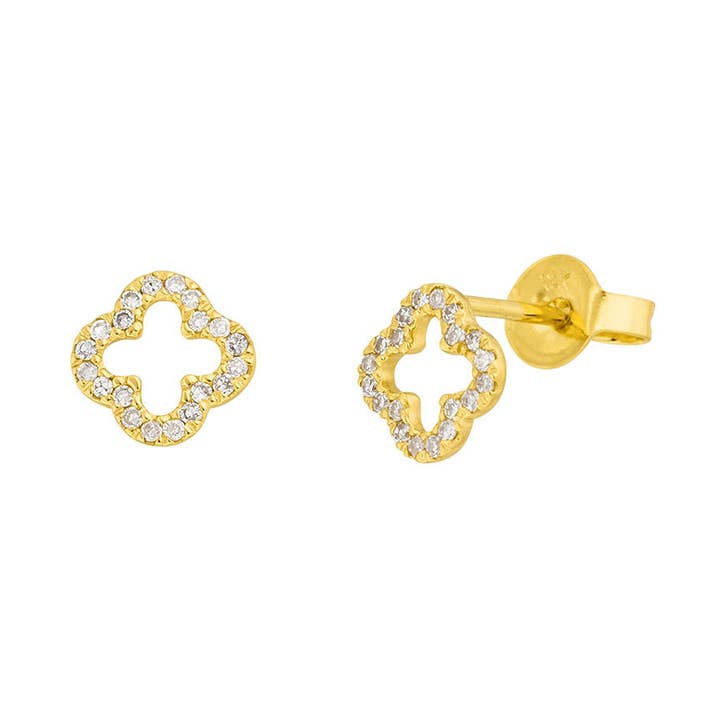 Brincos de diamante em ouro amarelo 18K por atacado de Leaf Jewelry