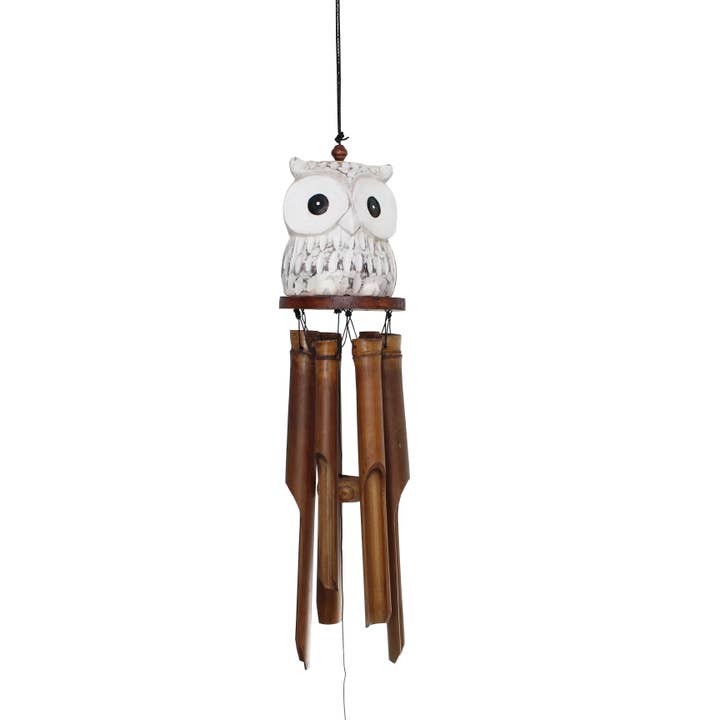 Medium Oogle Ugle Bambus Wind Chime for engroshandel hos Cohasset Gifts