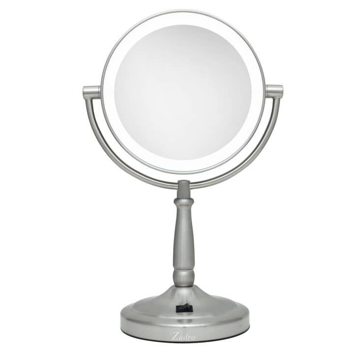 Lighted Makeup Mirror with Magnification & Cordless for wholesale by Zadro, Inc.