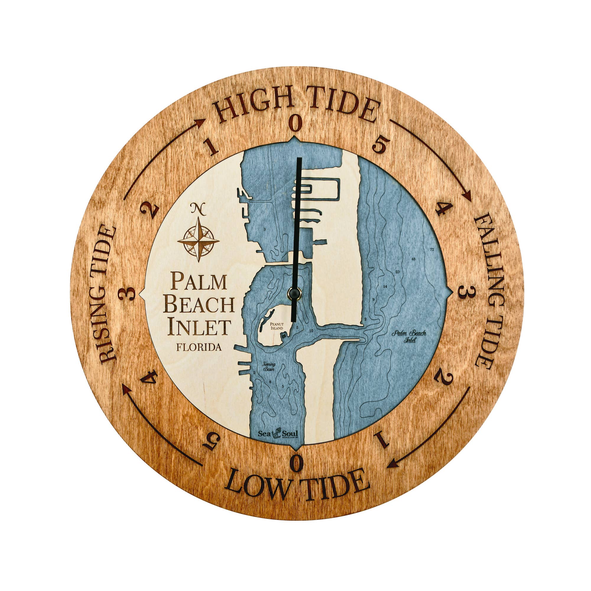 Sea & Soul Nautical Chart Art - Wholesale Wall Clock - Florida East Coast Nautical Chart Tide Clock-Many Locations121