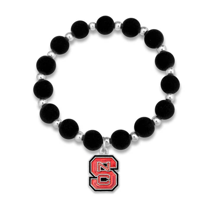 From The Heart - Wholesale Beaded Bracelet - NC State Wolfpack Zoey Charm Bracelet