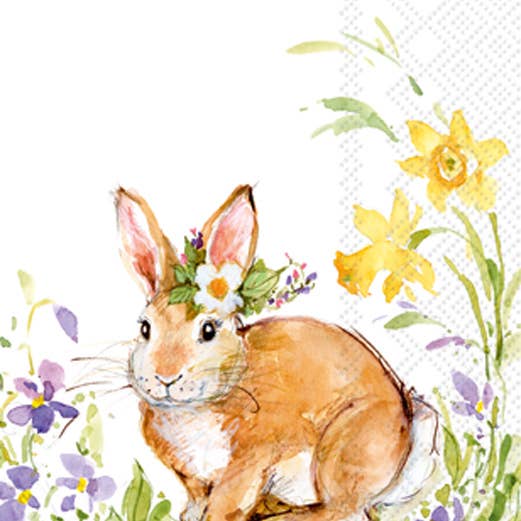 Papper Gästhanddukar 16 count Lovely Bunny Yellow Easter för wholesale av Boston International